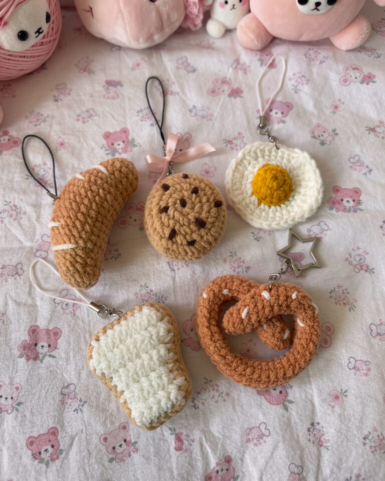 Breakfast Mini Keychains Crochet Pattern